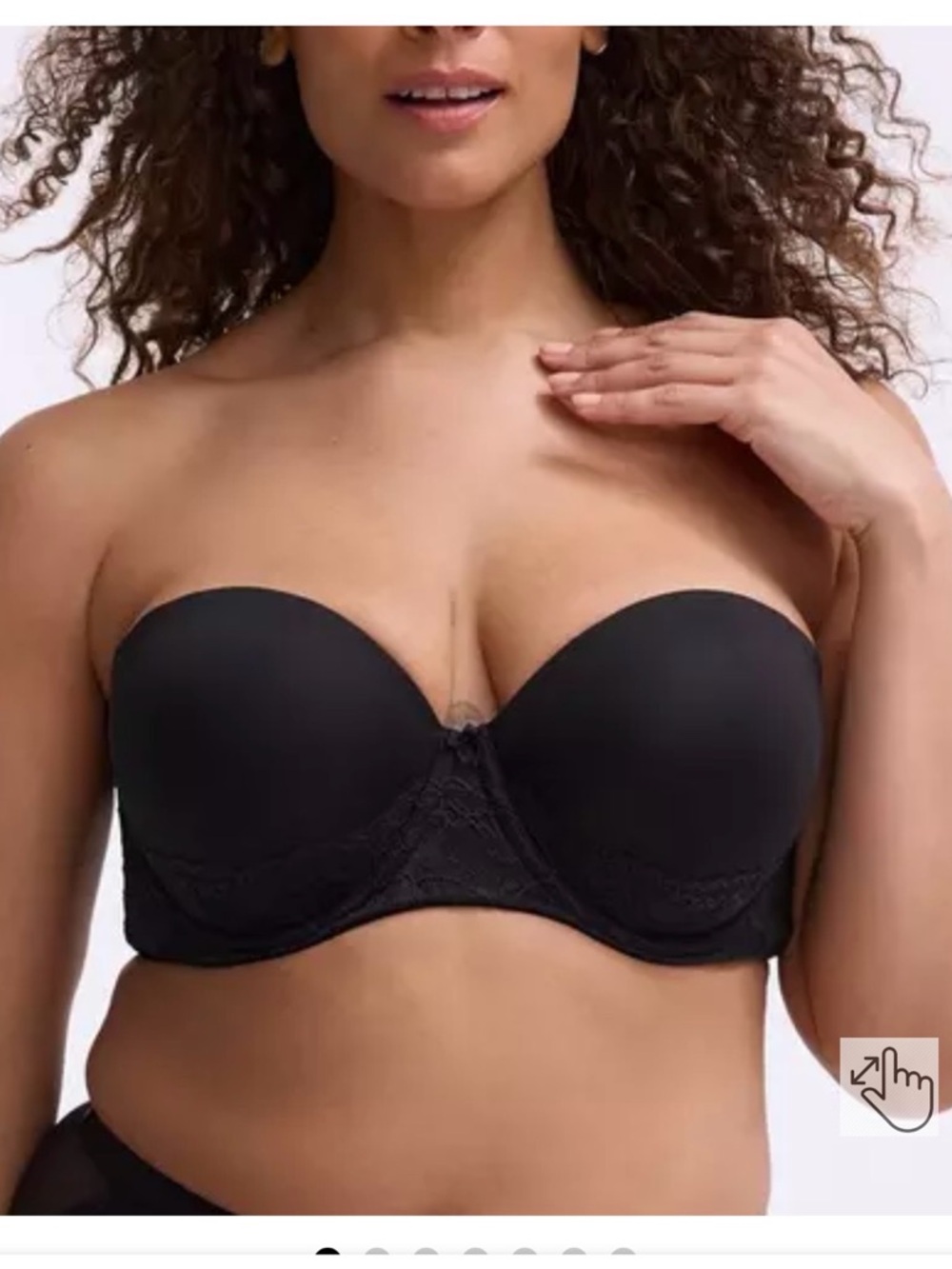 torrid Black Strapless Lace-Trim Bandeau Bra